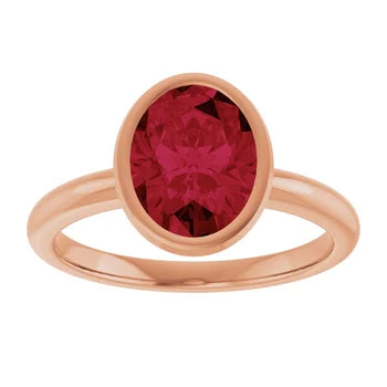 10K Yellow Gold Lab-Grown Mint Green Sapphire 9 X 7 mm ADINA Oval Bezel Set coloured solitaire Jewelry