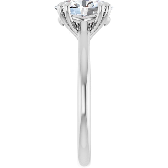 LONDON Double Claw Solitaire Oval Engagement Ring - Platinum - View 4