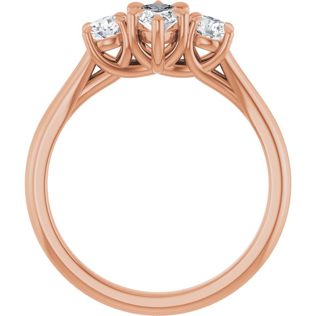ALEGRA Trilogy Marquise Engagement Ring with Split Band - 18K Rose Gold - View 2