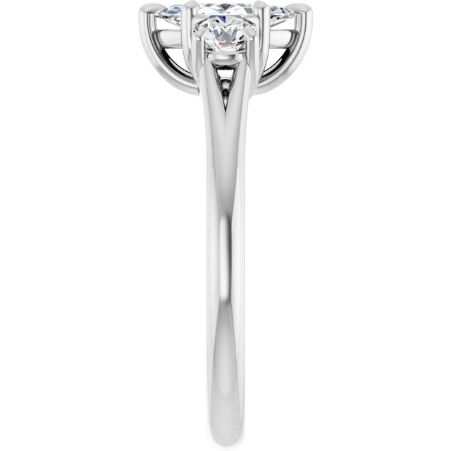 ALEGRA Trilogy Marquise Engagement Ring with Split Band - Platinum - View 4