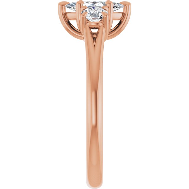 ALEGRA Trilogy Marquise Engagement Ring with Split Band - 18K Rose Gold - View 4