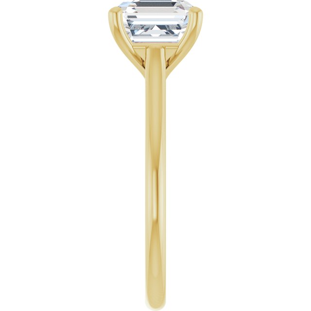 AUDREY Solitaire Asscher Engagement Ring - 18K Yellow Gold - View 4