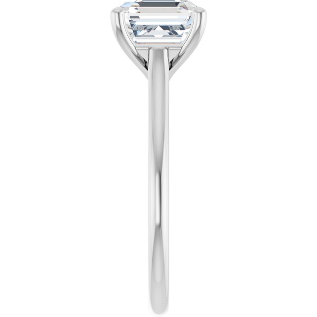AUDREY Solitaire Asscher Engagement Ring - Platinum - View 4