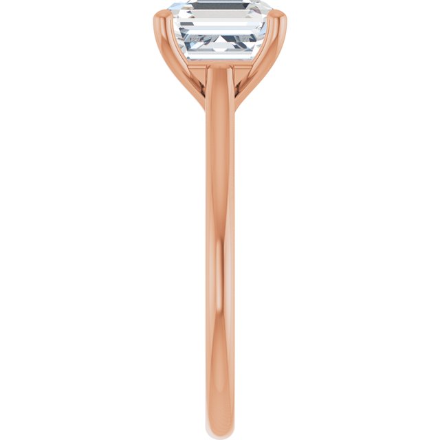 AUDREY Solitaire Asscher Engagement Ring - 18K Rose Gold - View 4