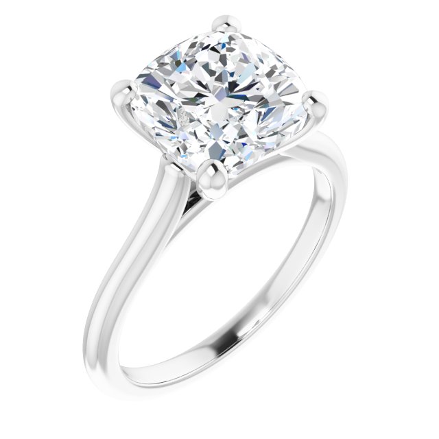 AUDREY Solitaire Cushion Engagement Ring - Platinum - View 1