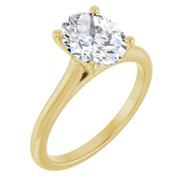 AUDREY Solitaire Oval Engagement Ring - 18K Yellow Gold - View 1