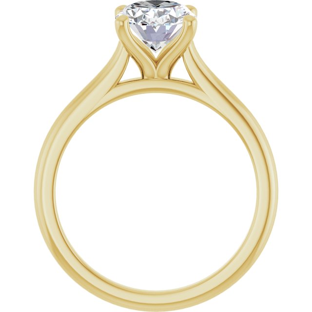 AUDREY Solitaire Oval Engagement Ring - 18K Yellow Gold - View 2