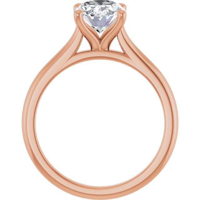 AUDREY Solitaire Oval Engagement Ring - 18K Rose Gold - View 2