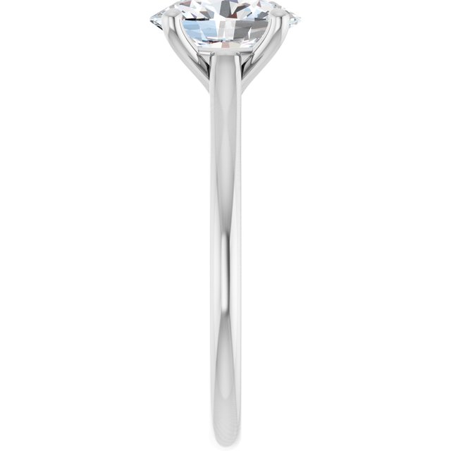 AUDREY Solitaire Oval Engagement Ring - Platinum - View 4