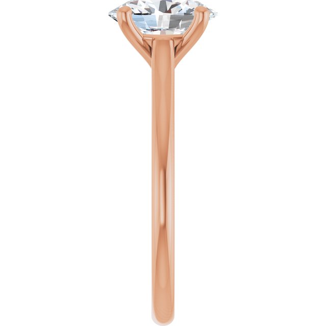 AUDREY Solitaire Oval Engagement Ring - 18K Rose Gold - View 4