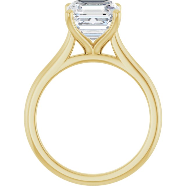AUDREY Solitaire Asscher Engagement Ring - 18K Yellow Gold - View 2
