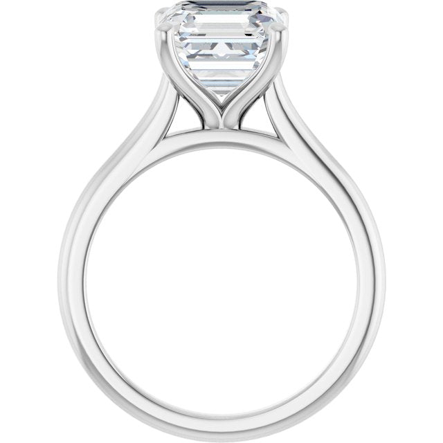 AUDREY Solitaire Asscher Engagement Ring - Platinum - View 2