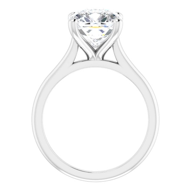 AUDREY Solitaire Cushion Engagement Ring - Platinum - View 2