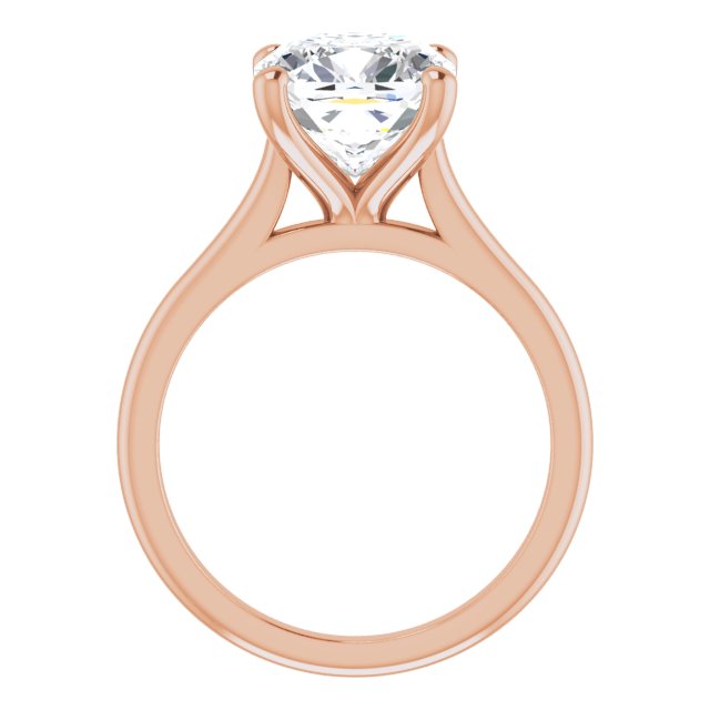 AUDREY Solitaire Cushion Engagement Ring - 18K Rose Gold - View 2