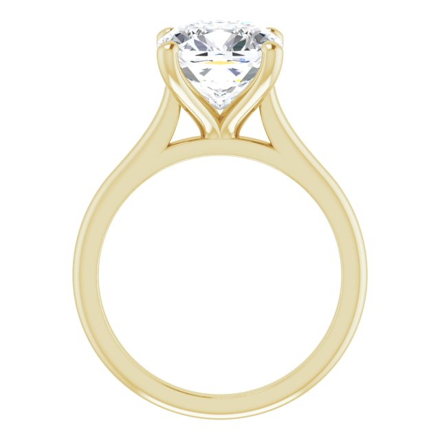 AUDREY Solitaire Cushion Engagement Ring - 18K Yellow Gold - View 2