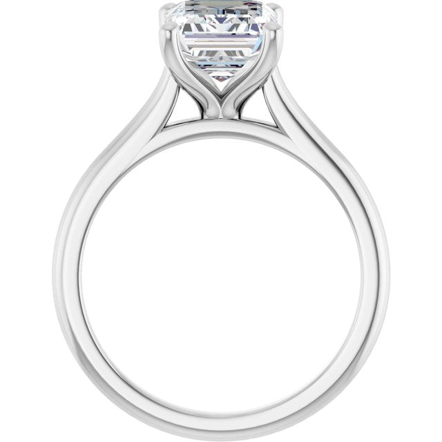 AUDREY Solitaire Emerald Engagement Ring - Platinum - View 2