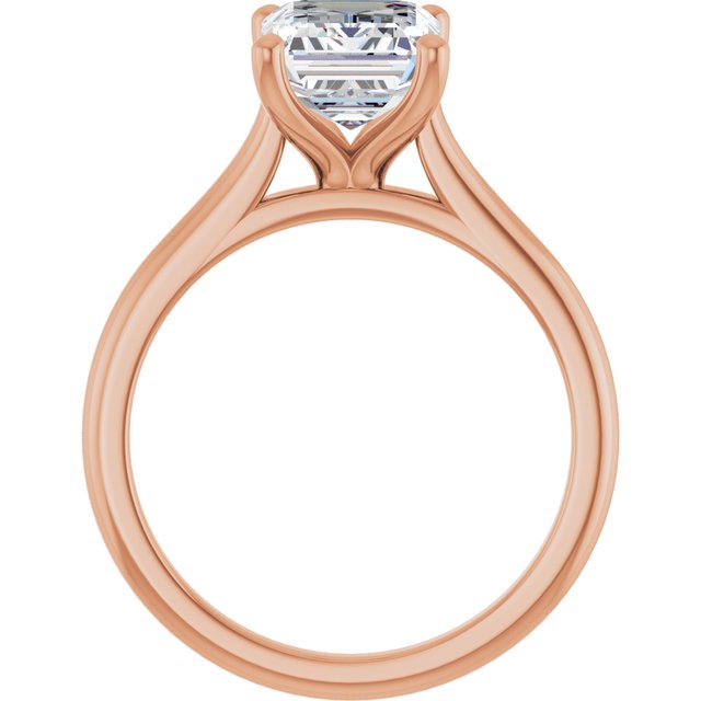 AUDREY Solitaire Emerald Engagement Ring - 18K Rose Gold - View 2