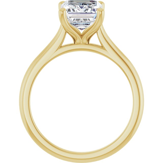 AUDREY Solitaire Emerald Engagement Ring - 18K Yellow Gold - View 2