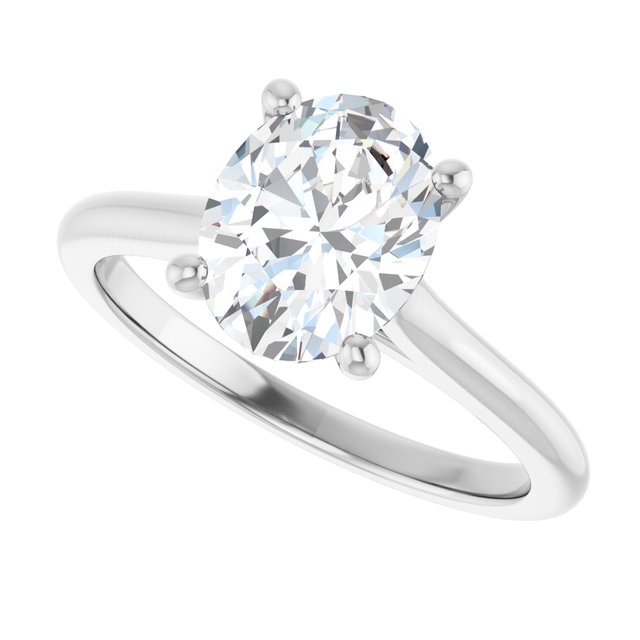 AUDREY Solitaire Oval Engagement Ring - Platinum - View 5