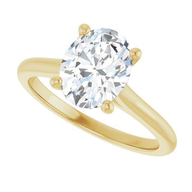 AUDREY Solitaire Oval Engagement Ring - 18K Yellow Gold - View 5