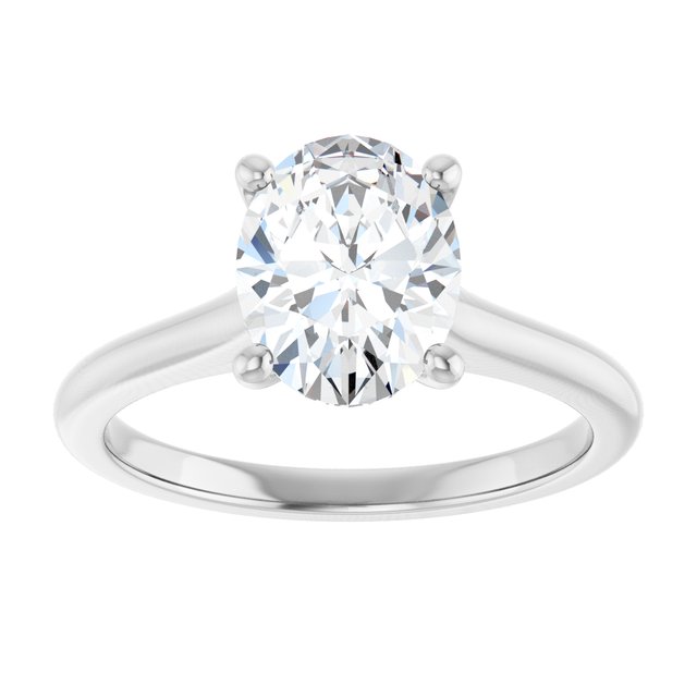 AUDREY Solitaire Oval Engagement Ring - Platinum - View 3