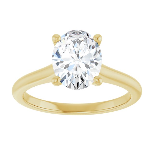 AUDREY Solitaire Oval Engagement Ring - 18K Yellow Gold - View 3