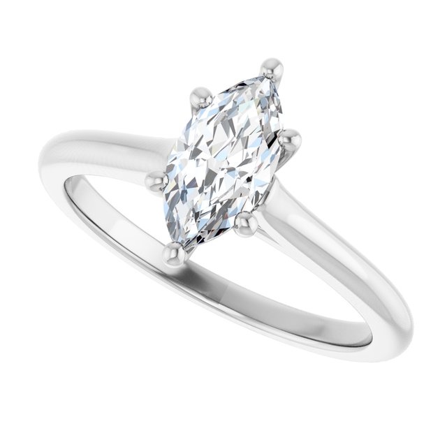 AUDREY Solitaire Marquise Engagement Ring - Platinum - View 5