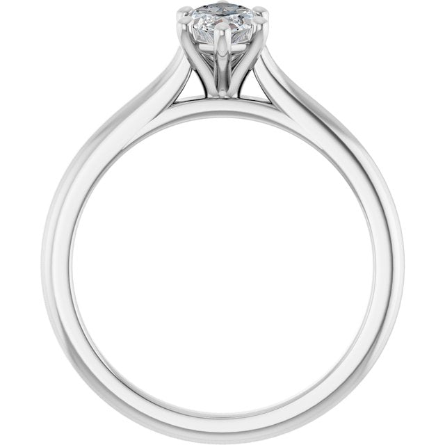 AUDREY Solitaire Marquise Engagement Ring - Platinum - View 2