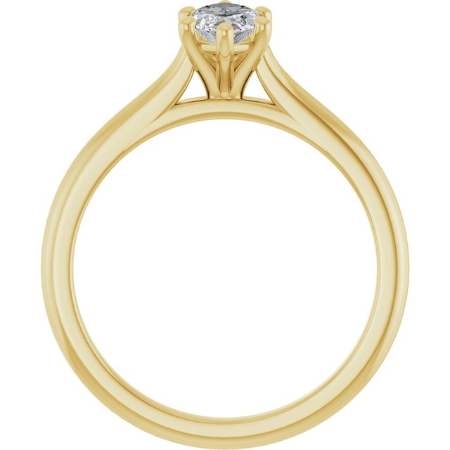 AUDREY Solitaire Marquise Engagement Ring - 18K Yellow Gold - View 2