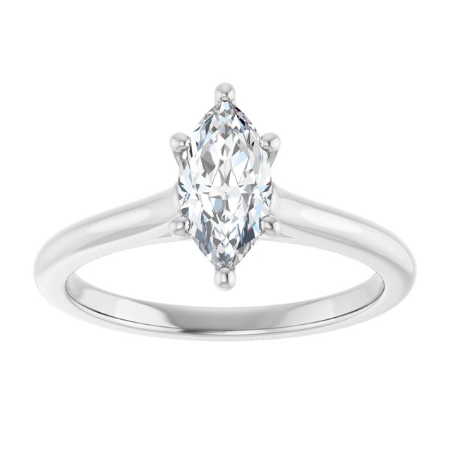 AUDREY Solitaire Marquise Engagement Ring - Platinum - View 3