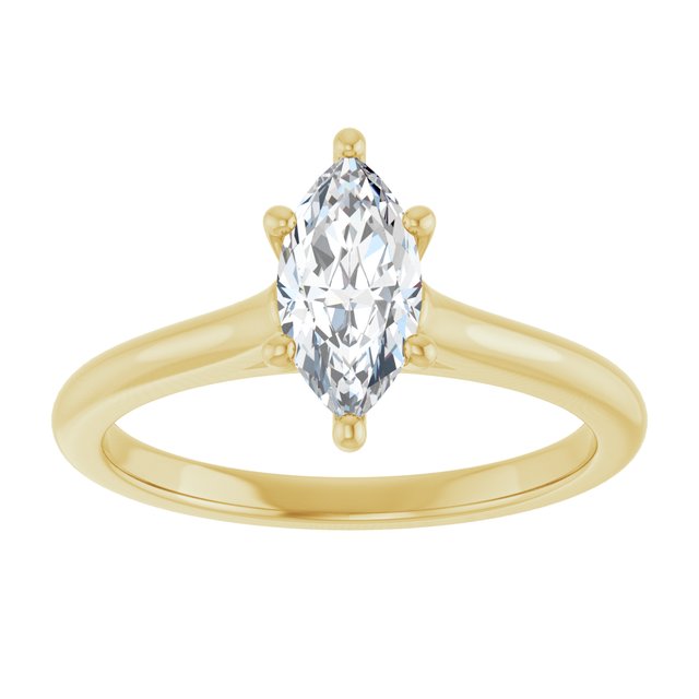 AUDREY Solitaire Marquise Engagement Ring - 18K Yellow Gold - View 3