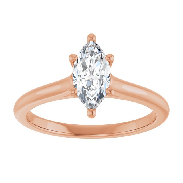 AUDREY Solitaire Marquise Engagement Ring - 18K Rose Gold - View 3