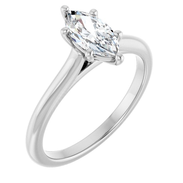 AUDREY Solitaire Marquise Engagement Ring - Platinum - View 1