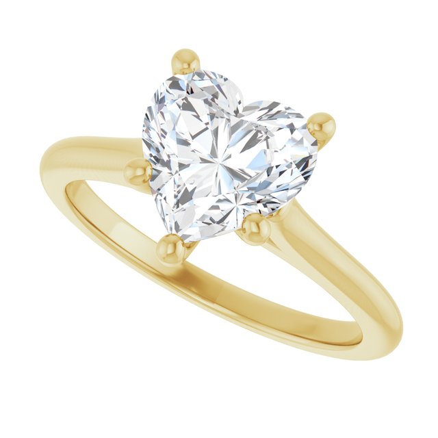 AUDREY Solitaire Heart Engagement Ring - 18K Yellow Gold - View 5