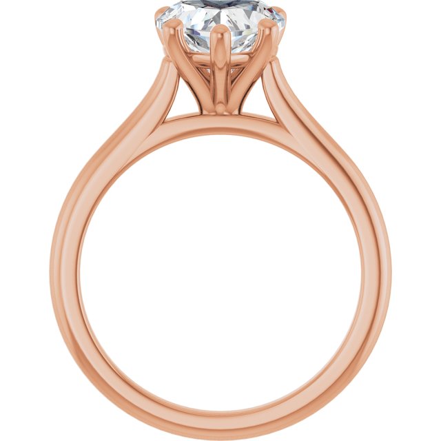 AUDREY Solitaire Heart Engagement Ring - 18K Rose Gold - View 2