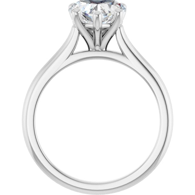 AUDREY Solitaire Heart Engagement Ring - Platinum - View 2
