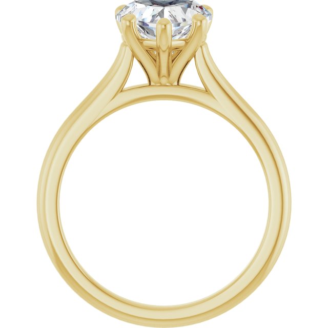 AUDREY Solitaire Heart Engagement Ring - 18K Yellow Gold - View 2
