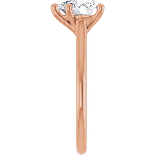 AUDREY Solitaire Heart Engagement Ring - 18K Rose Gold - View 4