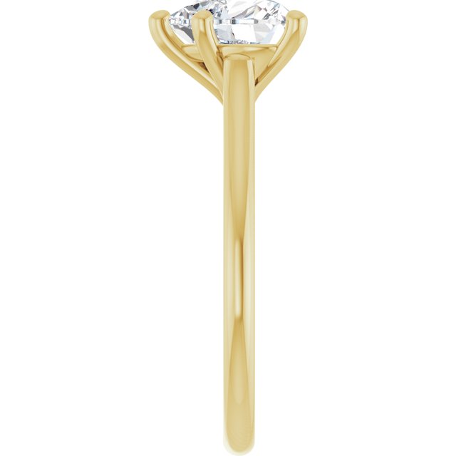 AUDREY Solitaire Heart Engagement Ring - 18K Yellow Gold - View 4