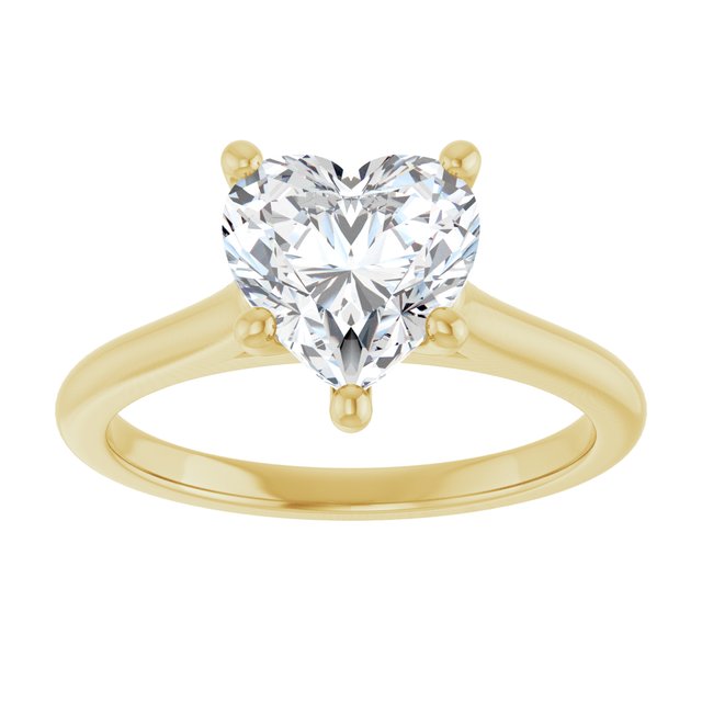 AUDREY Solitaire Heart Engagement Ring - 18K Yellow Gold - View 3