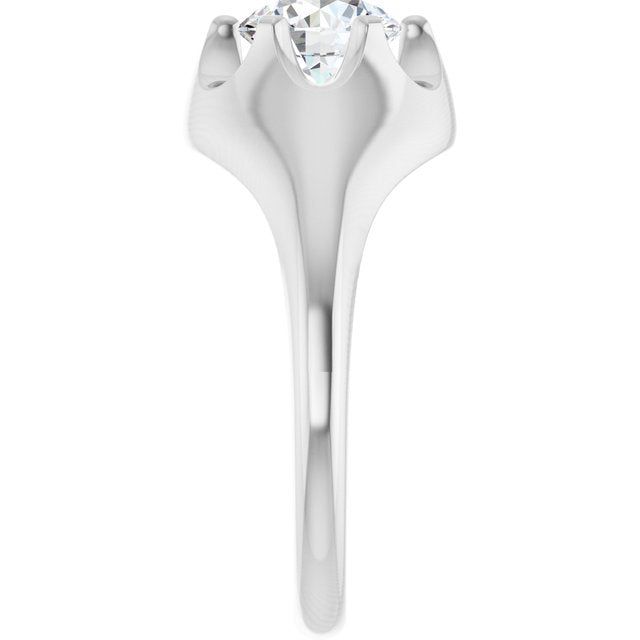 GEORGE Signet Solitaire Round Engagement Ring - Platinum - View 4