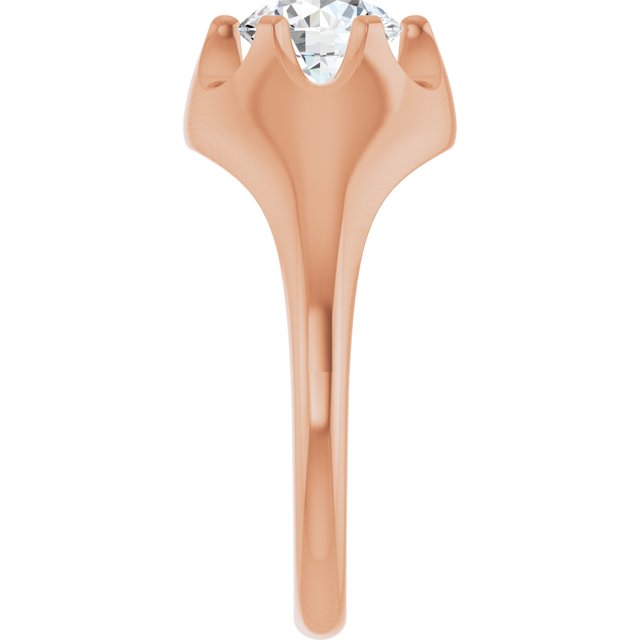 GEORGE Signet Solitaire Round Engagement Ring - 18K Rose Gold - View 4