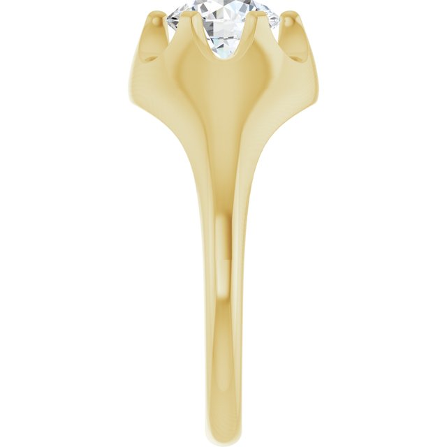 GEORGE Signet Solitaire Round Engagement Ring - 18K Yellow Gold - View 4