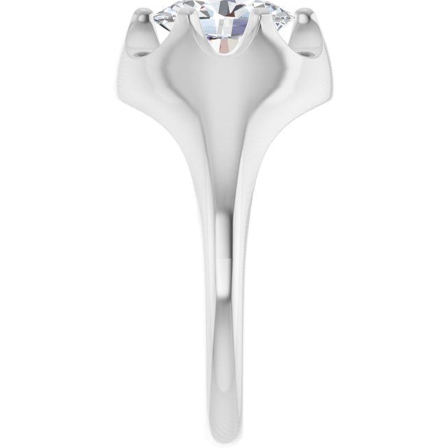 GEORGE Signet Solitaire Oval Engagement Ring - Platinum - View 4