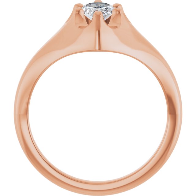 GEORGE Signet Solitaire Marquise Engagement Ring - 18K Rose Gold - View 2