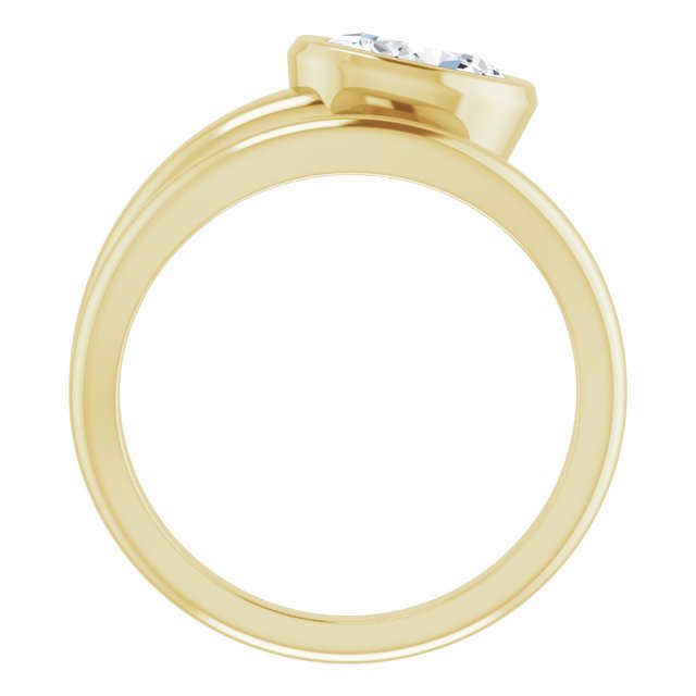CAMILLA Bezel Solitaire Oval Engagement Ring - 18K Yellow Gold - View 2