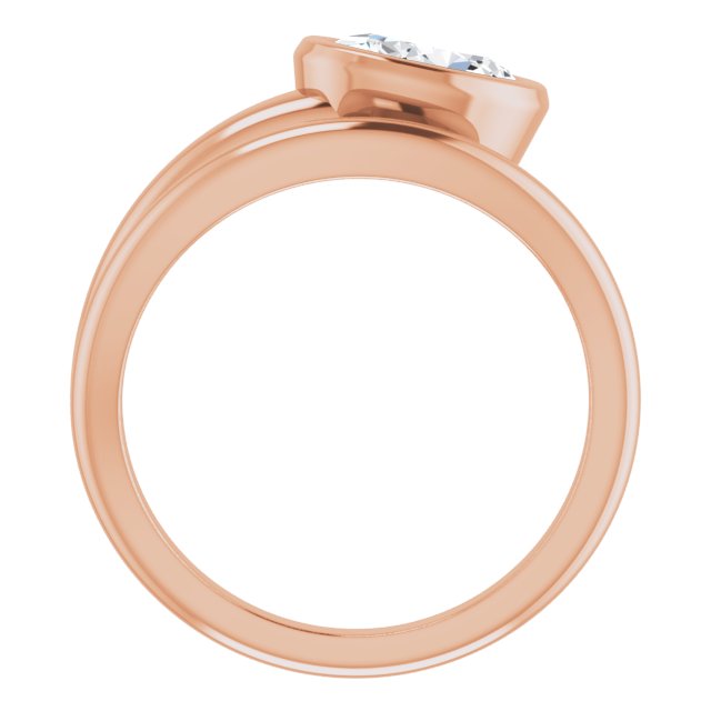 CAMILLA Bezel Solitaire Oval Engagement Ring - 18K Rose Gold - View 2