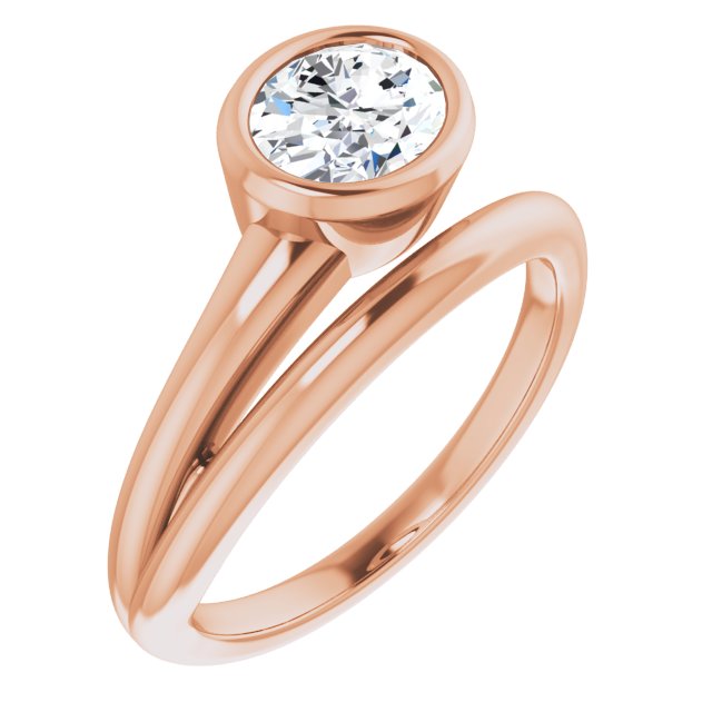 CAMILLA Bezel Solitaire Oval Engagement Ring - 18K Rose Gold - View 1