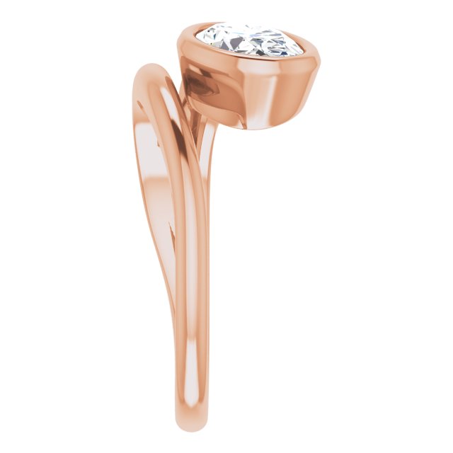 CAMILLA Bezel Solitaire Oval Engagement Ring - 18K Rose Gold - View 4