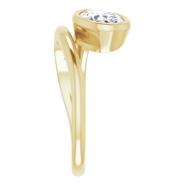 CAMILLA Bezel Solitaire Oval Engagement Ring - 18K Yellow Gold - View 4
